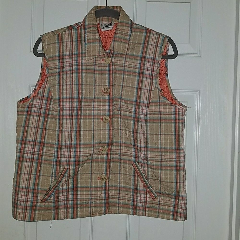 Company Collection Tan quilted casual trendy vest Sz L